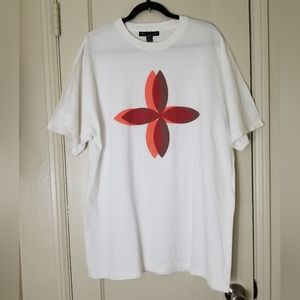 BLACK SCALE XL white orange flower t shirt